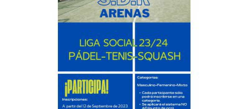 Imagen Liga Social Pádel - Tenis - Squash